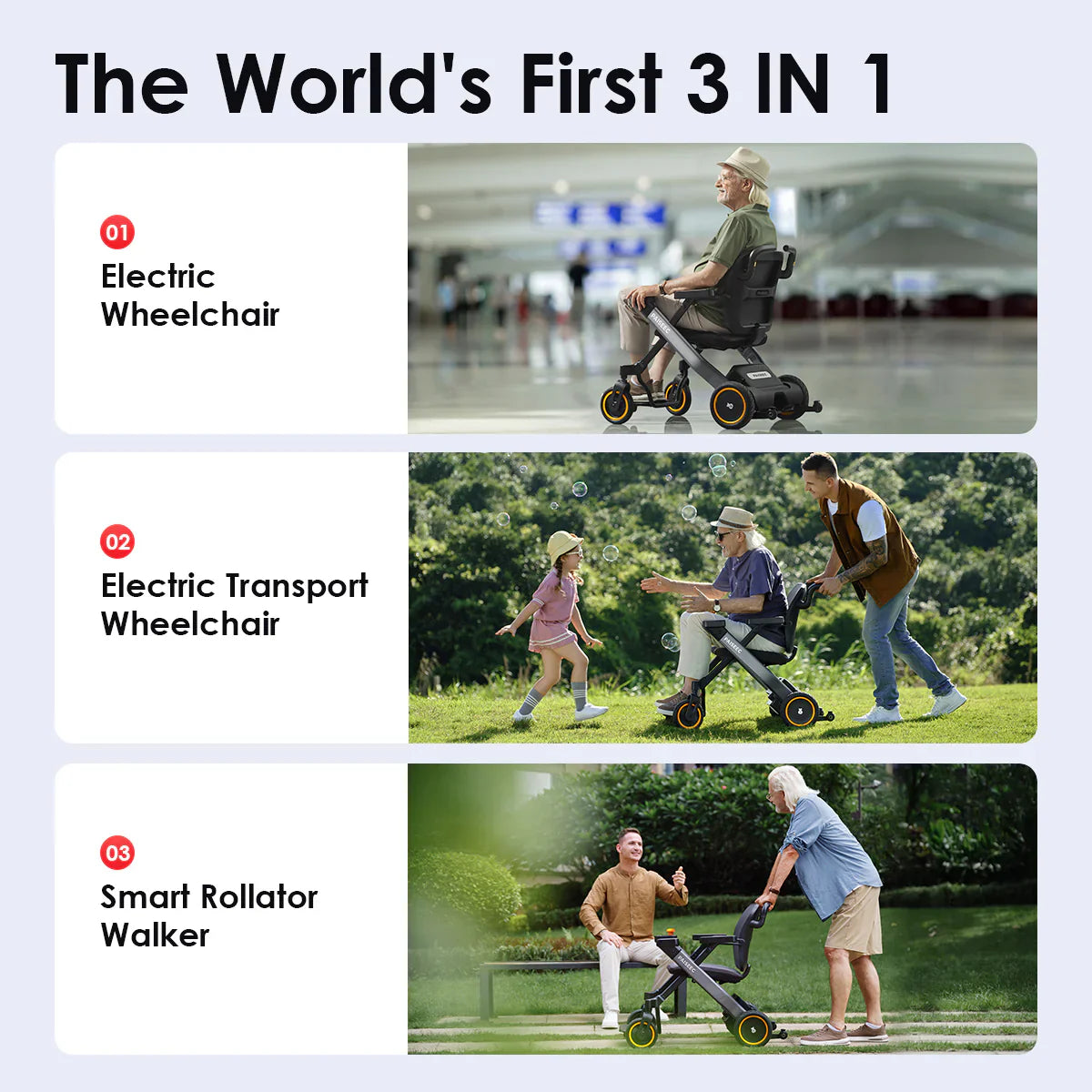 TTZ Electric Elektrische rolstoel opvouwbaar W3 - rood