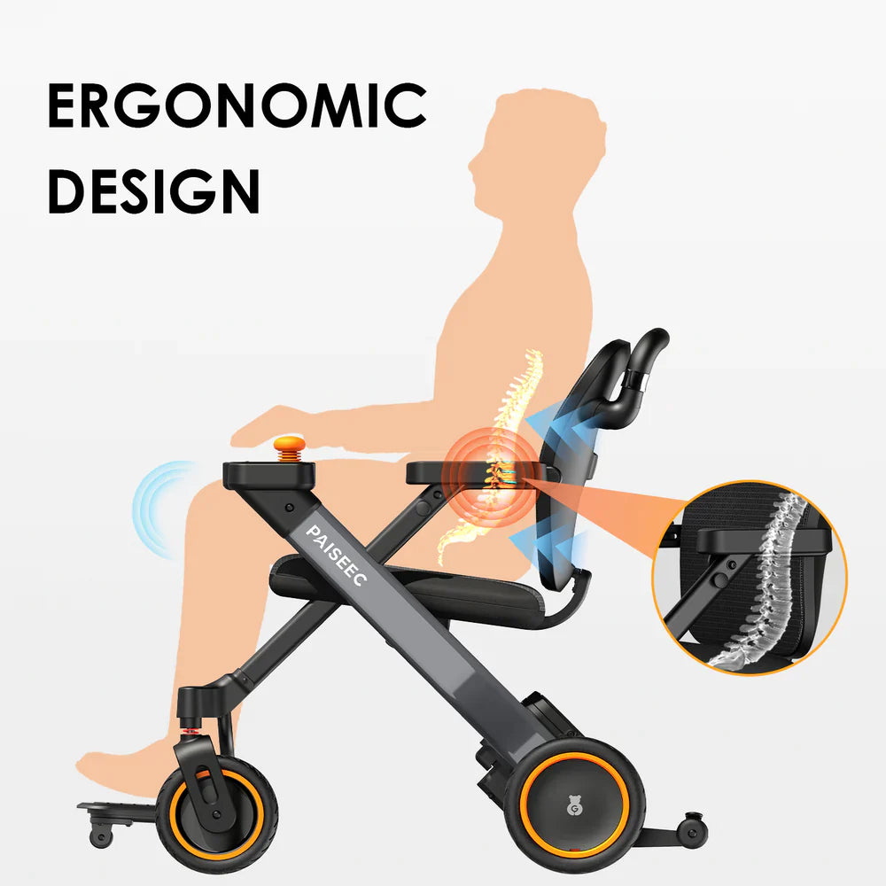 TTZ Electric Elektrische rolstoel opvouwbaar W3 - rood