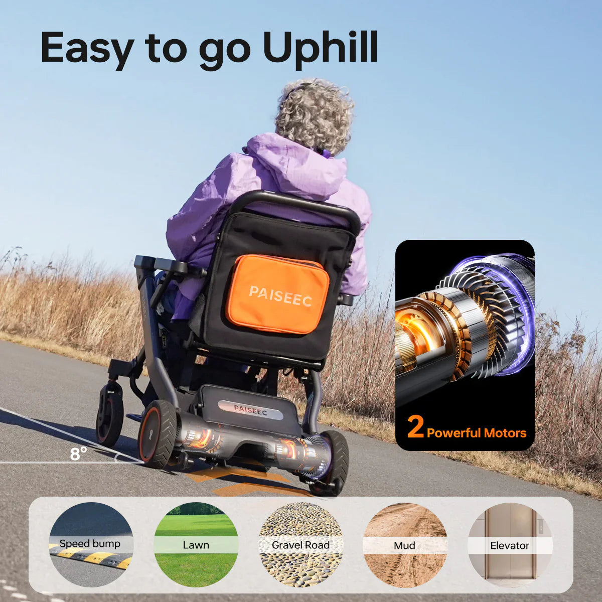 TTZ Electric Elektrische rolstoel opvouwbaar W3 - rood